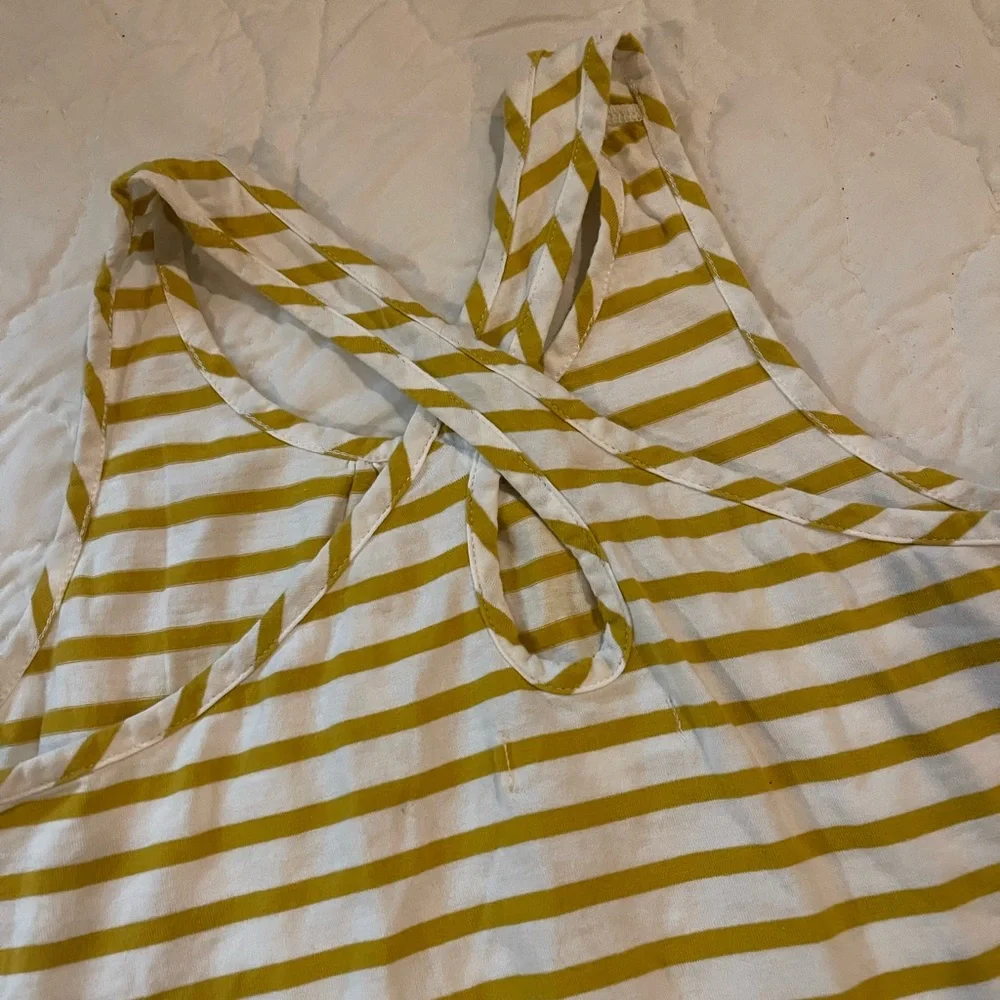 Girls Burberry Yellow and White Striped Kids Tank Top