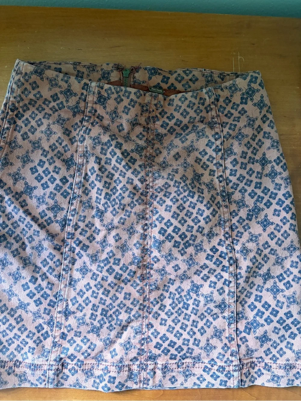 Free People Pink and Blue Mini Skirt