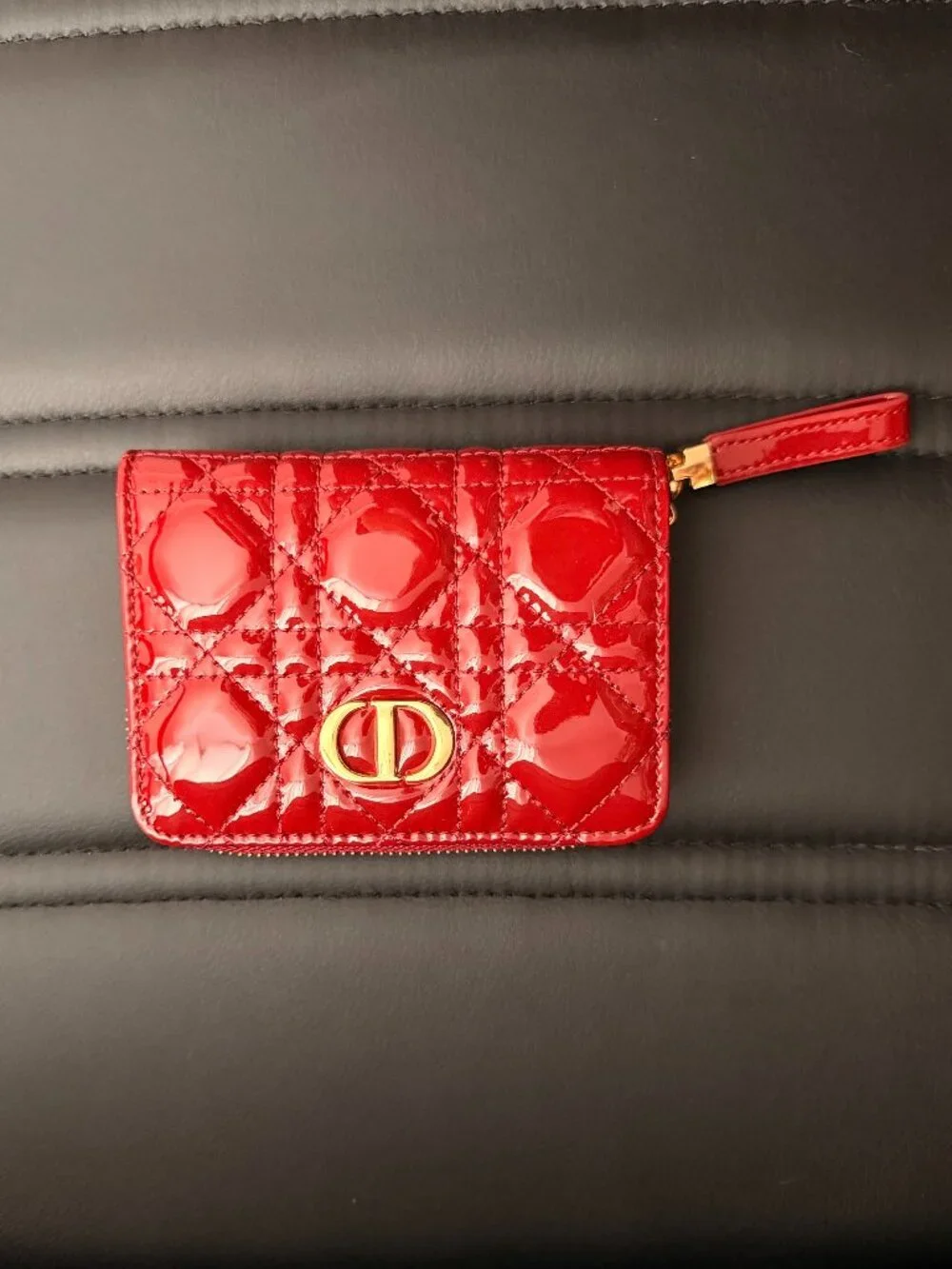 Dior Red Patent Leather Wallet
