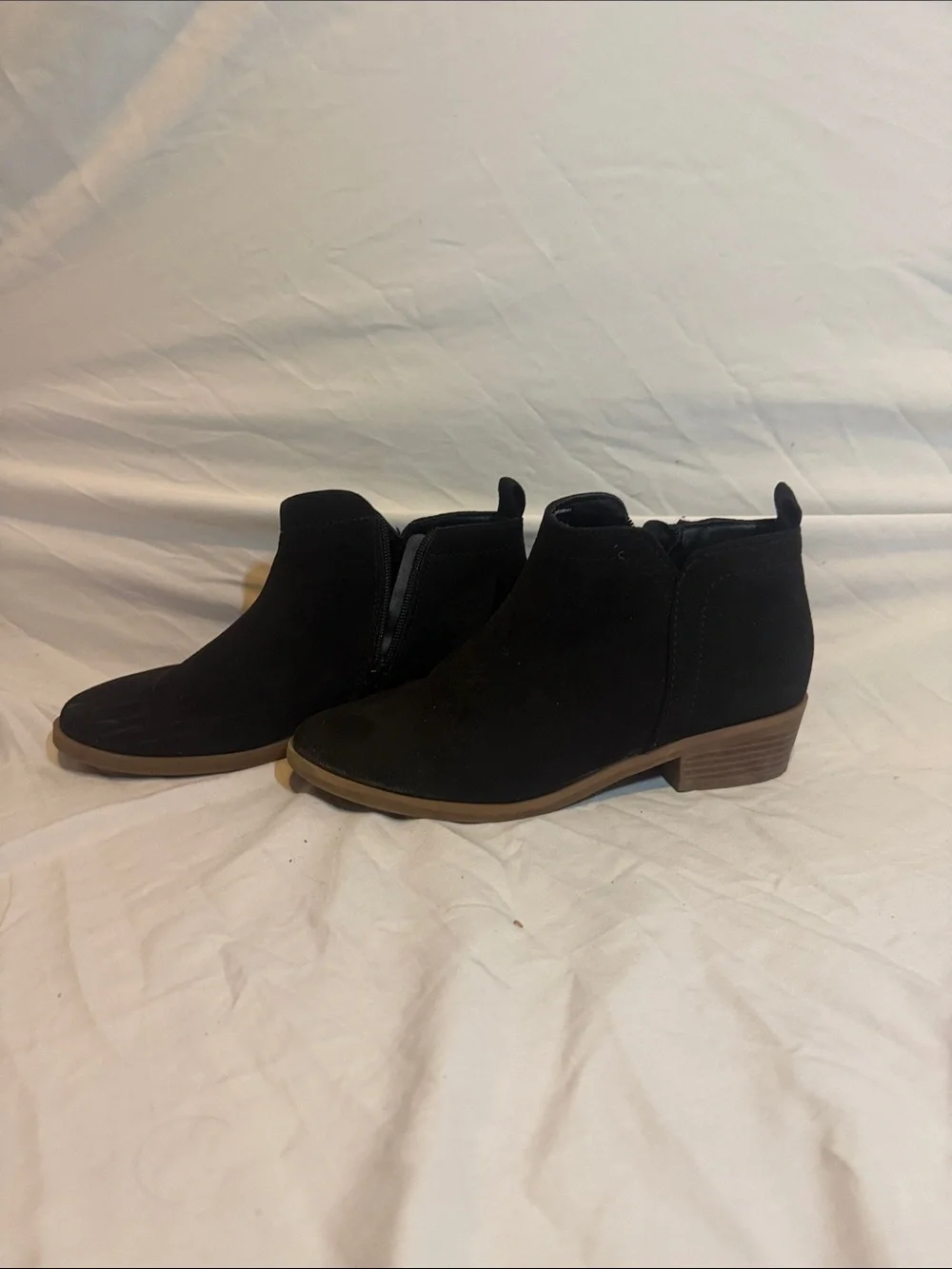 Women’s Black Ankle Booties with Low Block Heel