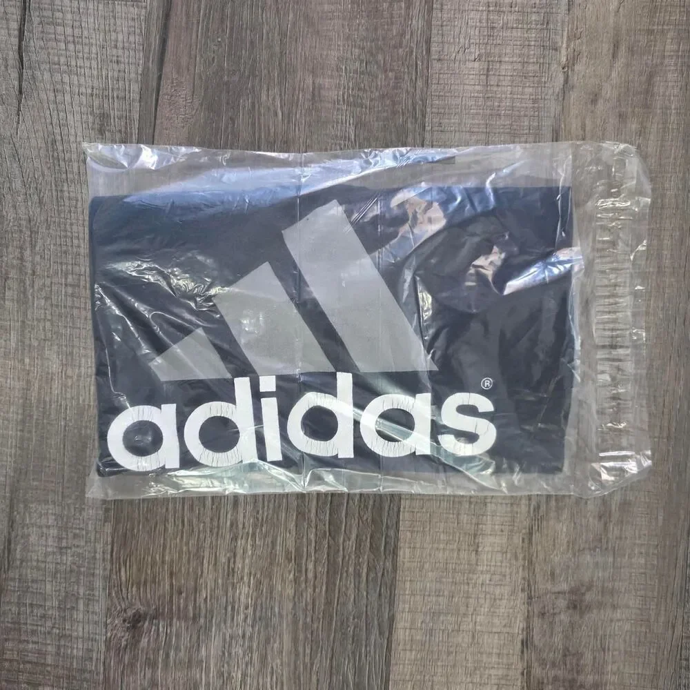 Vintage Adidas Graphic T-Shirt Black Size Small Y2K Sportswear Logo Tee Cotton