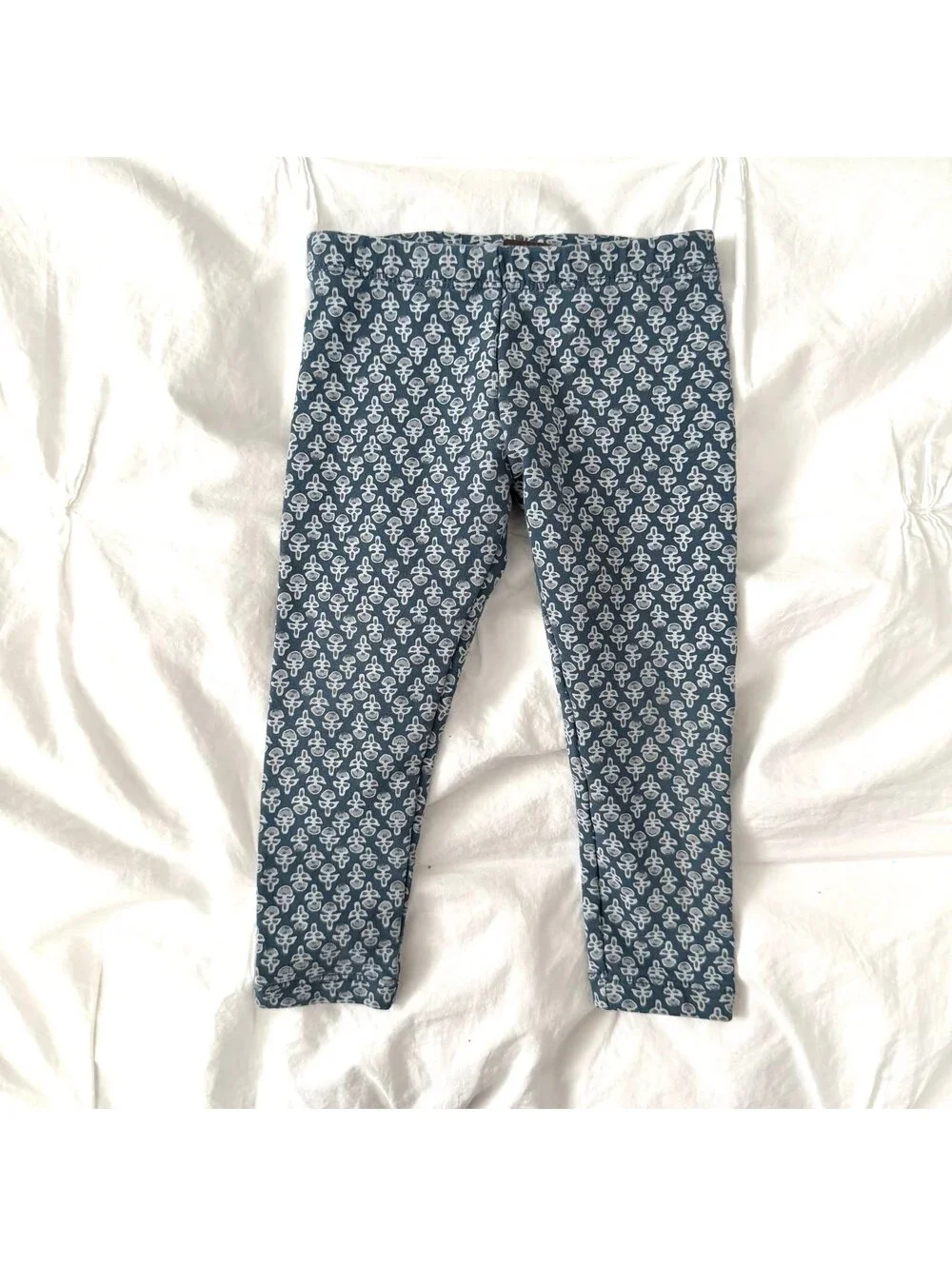 Tea Blue Floral Thick Leggings