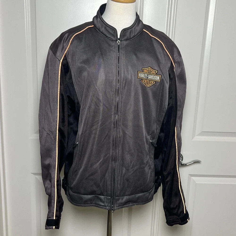 Harley-Davidson Gray and Black Riding Jacket Size Large