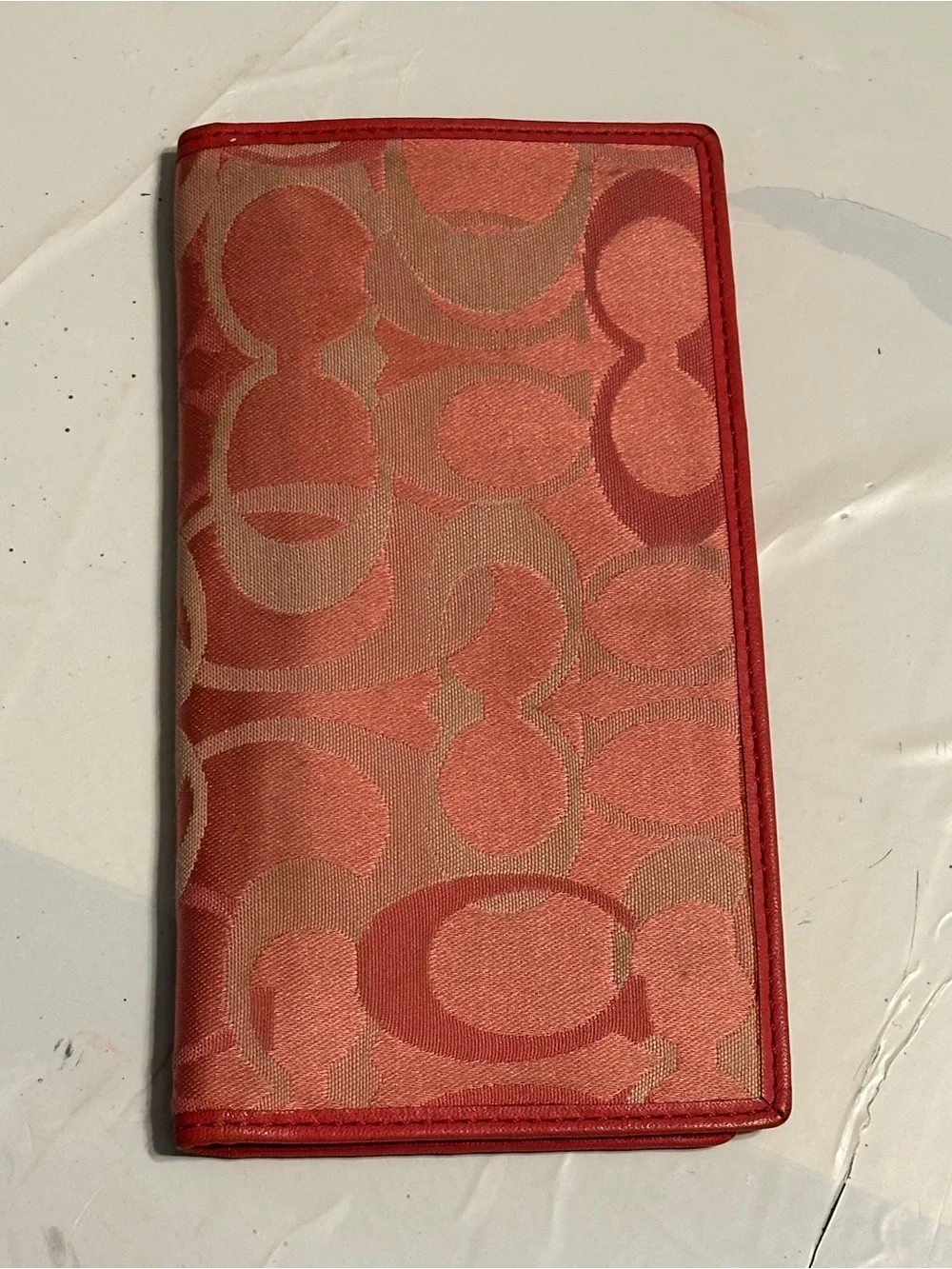 Coach pink checkbook
