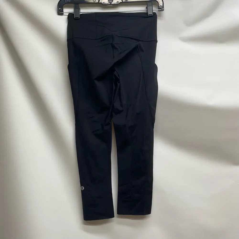 Lululemon Fast and Free Crop 19‘‘ Black 4 EUC