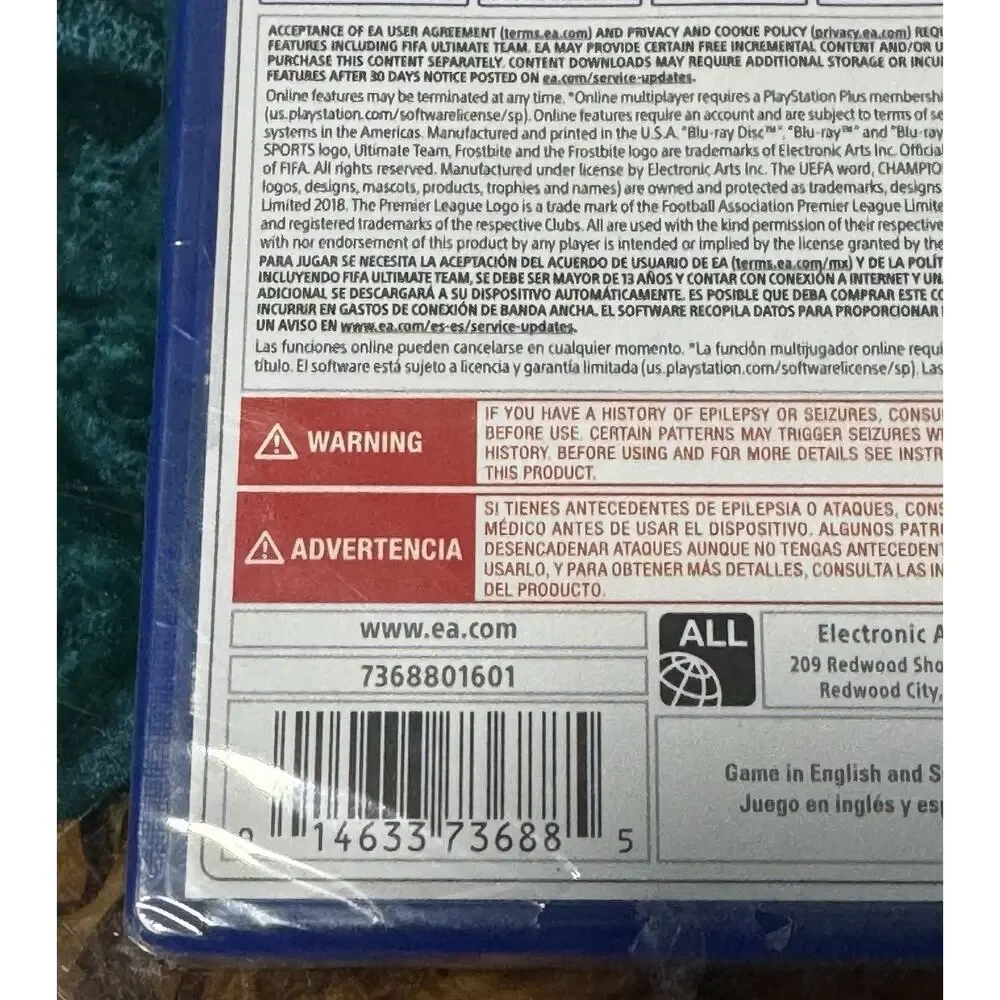 FIFA 19 PS4 PLAYSTATION 4 SONY EA SPORTS SOCCER RONALDO BRAND NEW FACTORY SEALED