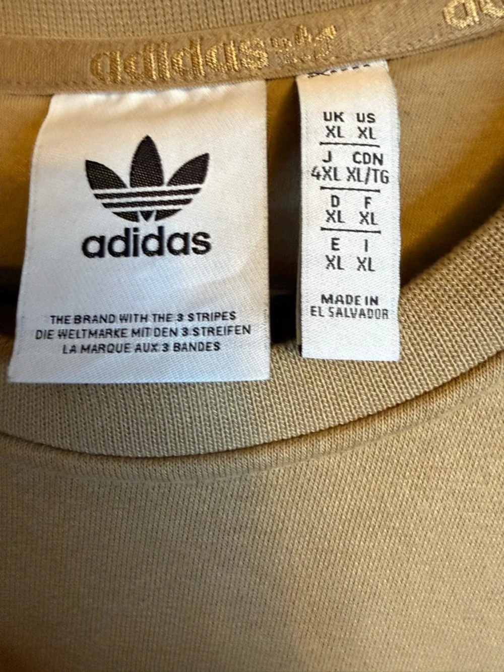 Adidas Men's Beige Crewneck Sweater