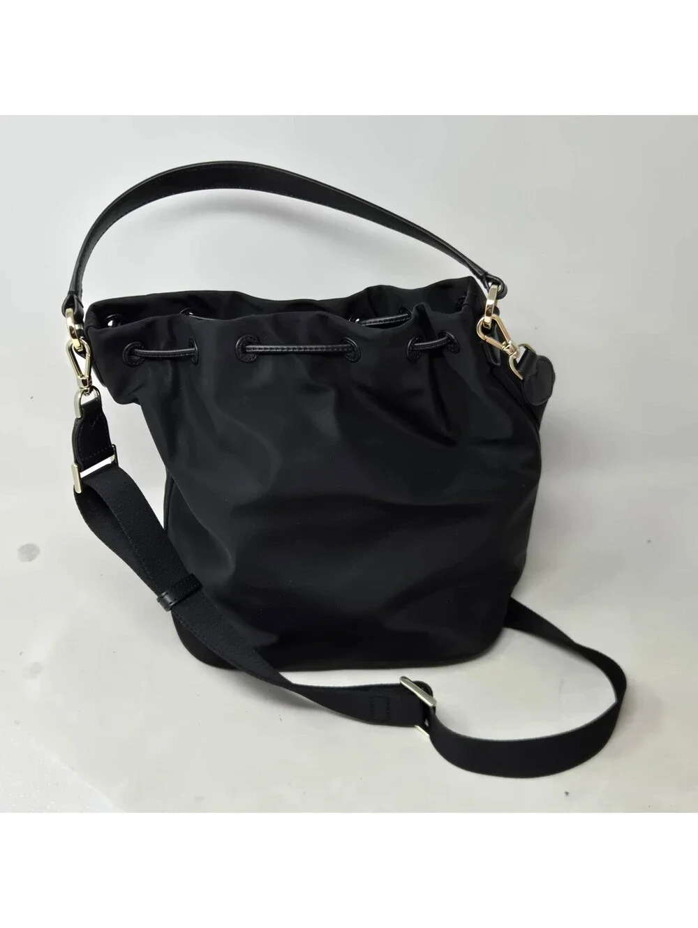 Kate Spade Chelsea The Little Better Black Nylon Bucket Bag Crossbody Purse