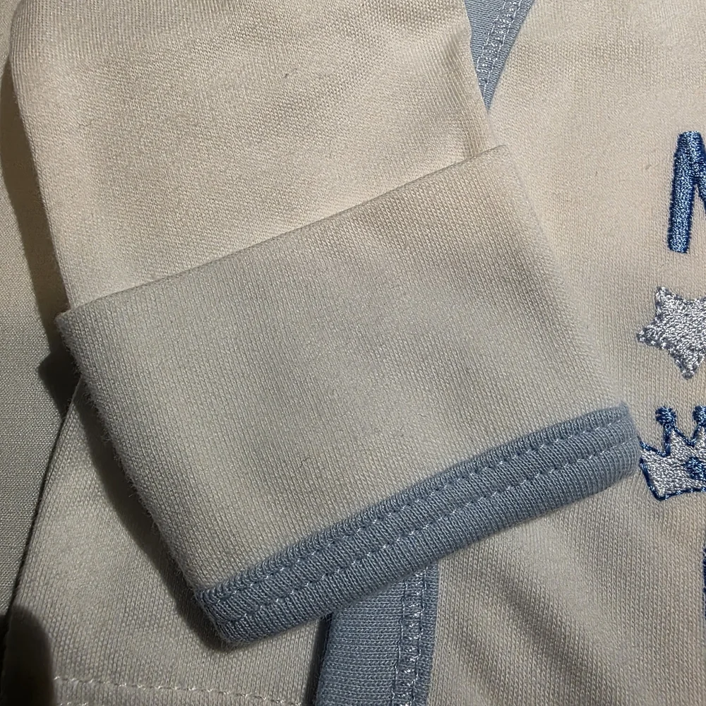 Embroidered White and Blue Baby Shirt Mommy's Prince Charming NWOT