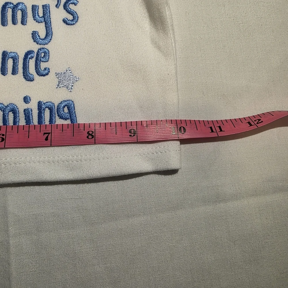 Embroidered White and Blue Baby Shirt Mommy's Prince Charming NWOT