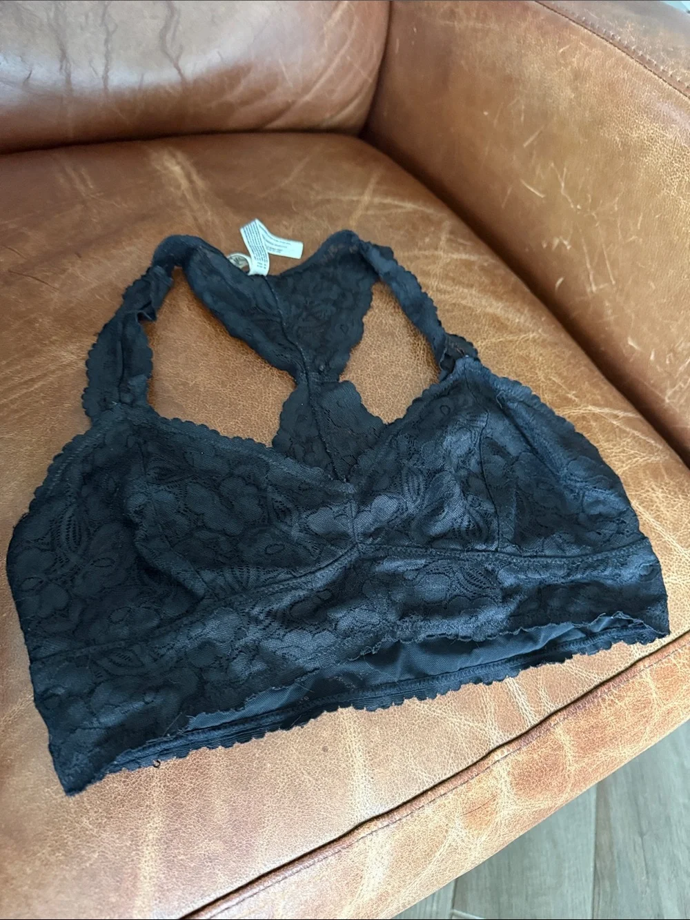Free People Black Lace Racerback Bralette