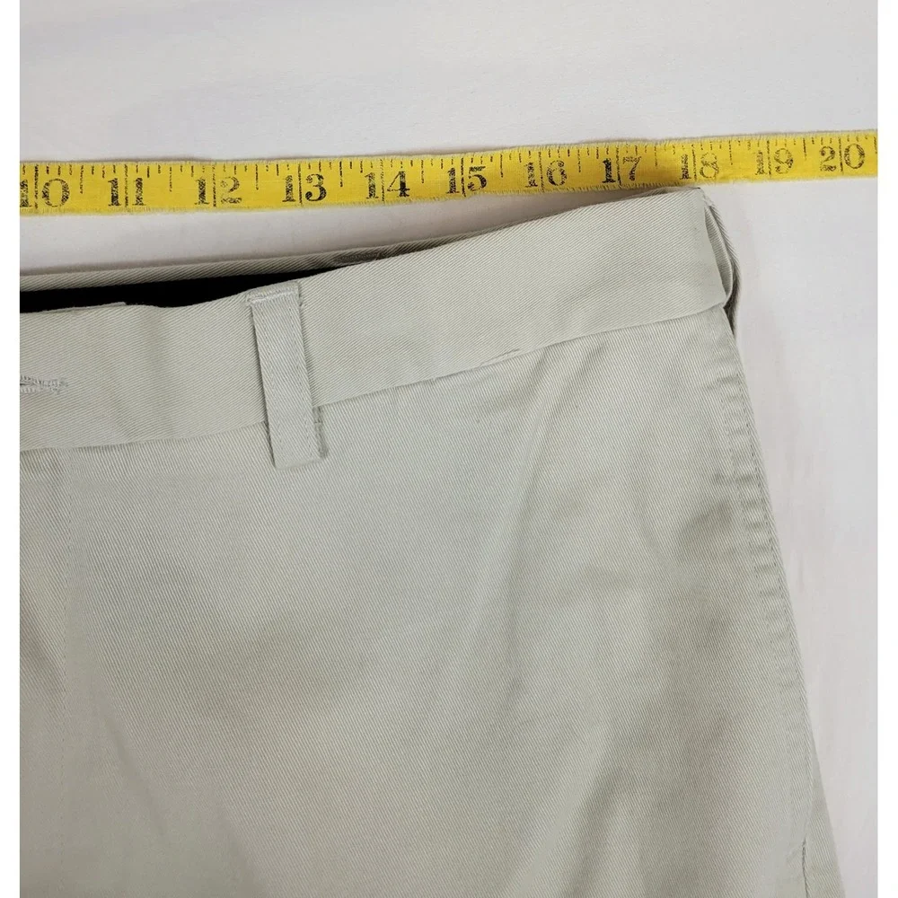 Savane Performance Chino Mens 36x34 Alabaster Beige Flat Front S9SB0029 NWT