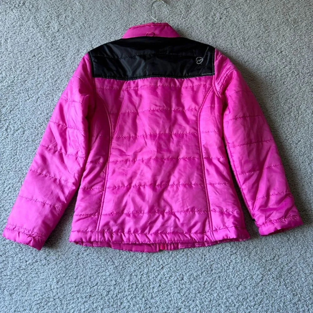 NEW Magellan Jacket Girls Extra Large 16‎ Pink Black Colorblock Puffer Youth Ski