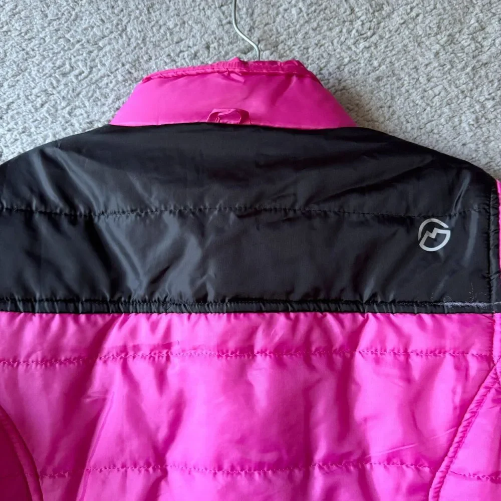 NEW Magellan Jacket Girls Extra Large 16‎ Pink Black Colorblock Puffer Youth Ski