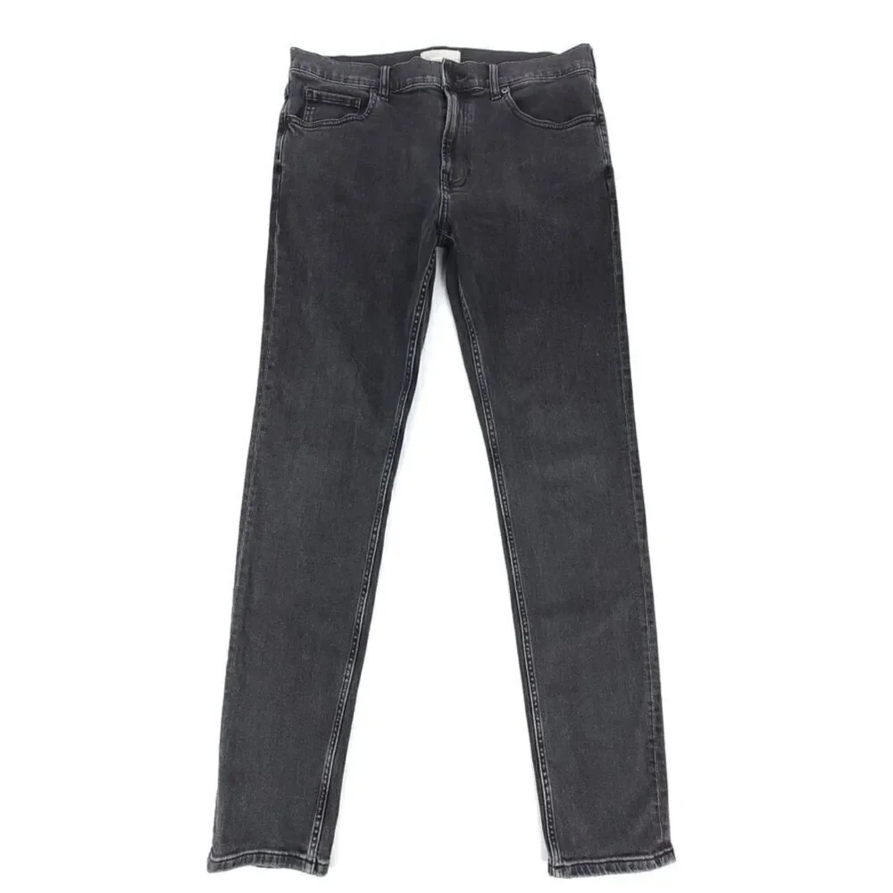 EVERLANE Premium 11 oz Japanese Denim Skinny Fit Jean Washed Black Mens 36 x 34