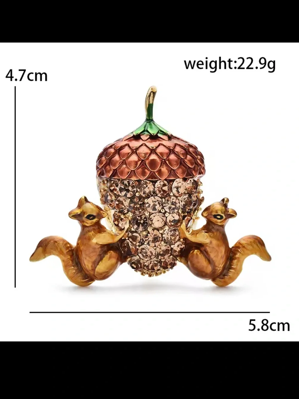 Acorn Squirrel Gold Brooch
