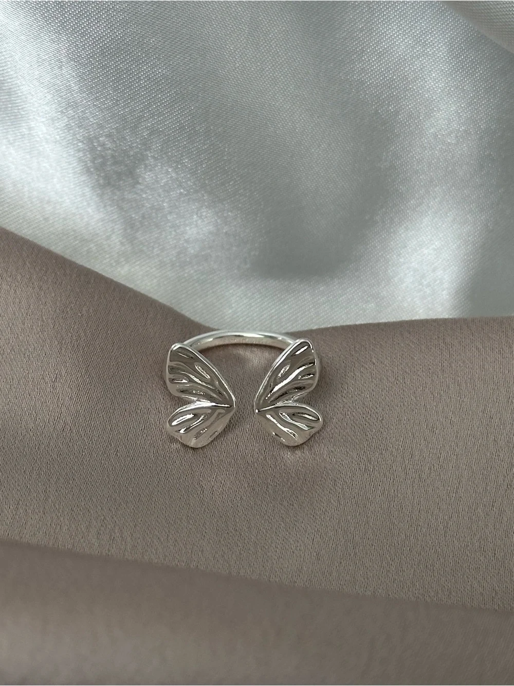 925 Sterling Silver Butterfly Open Ring