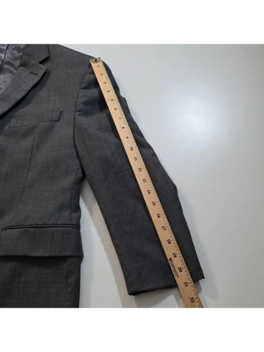 Ralph Lauren Blazer Men US 42S Gray Wool 2B 2V Lined SB Business Edgy Minimalist