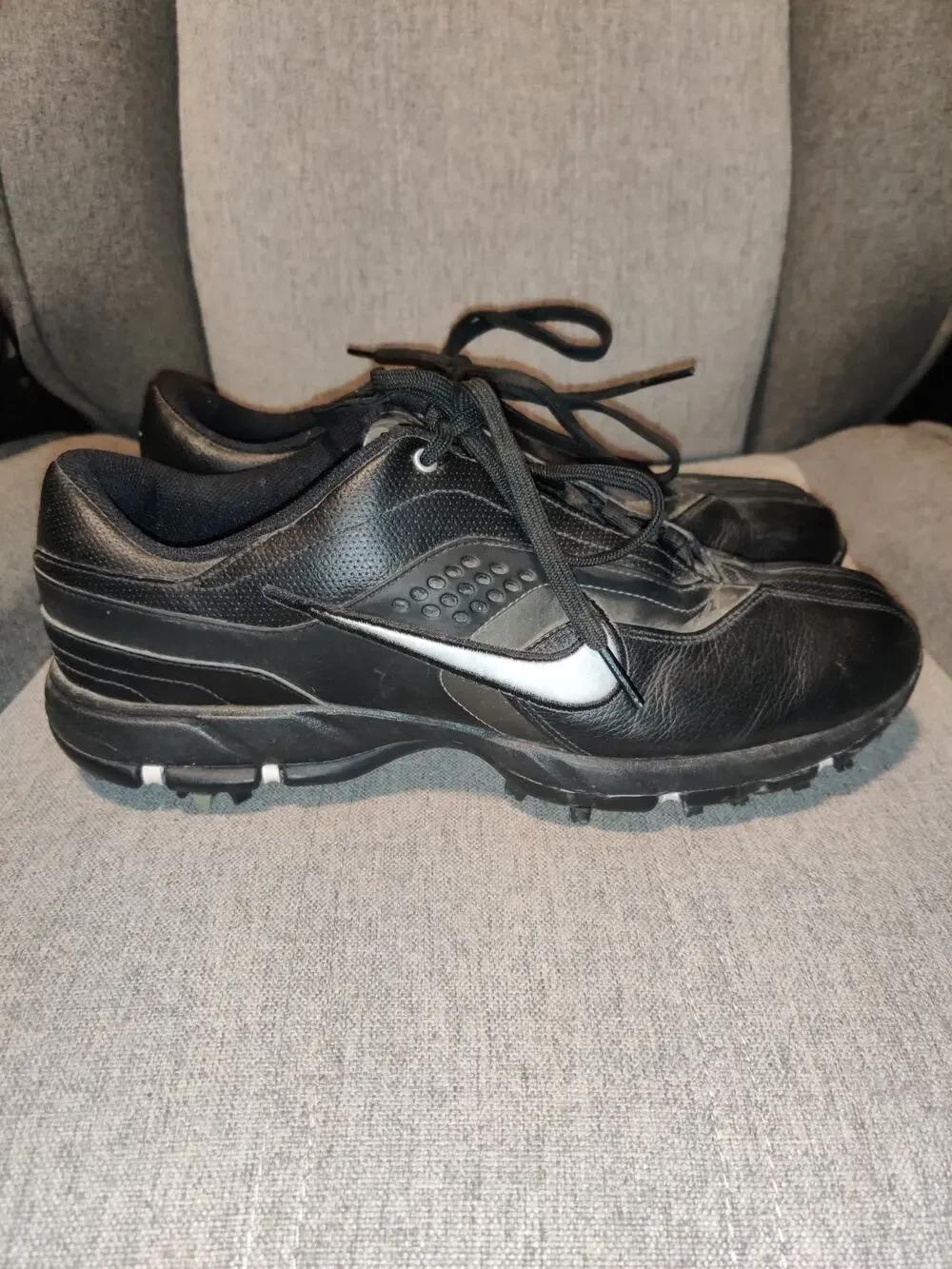 Men's Nike Air TAC Black Leather Golf Shoes Size 9.5