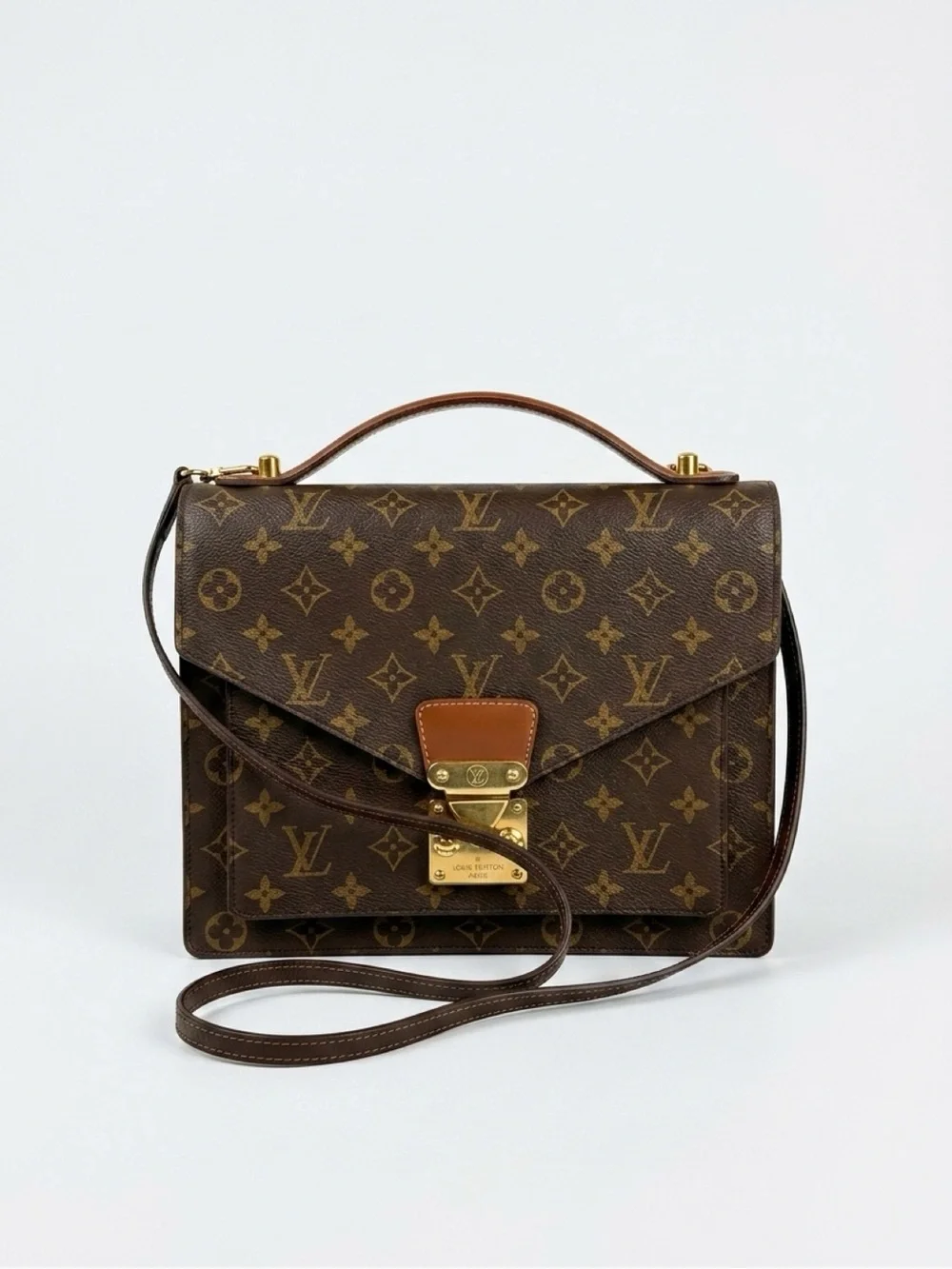 Louis Vuitton Monogram Canvas Brown Satchel with Top Handle and Strap