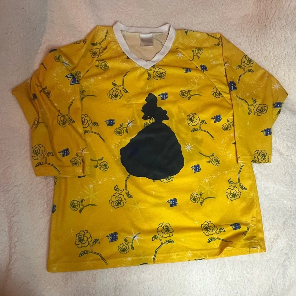 Rapid City RUSH Minor Hockey Y-XL Disney Princess Night‎ Special Yellow Jersey