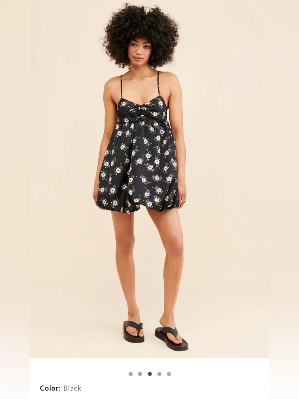 NWT new small free people a bubble mini dress black floral spaghetti straps