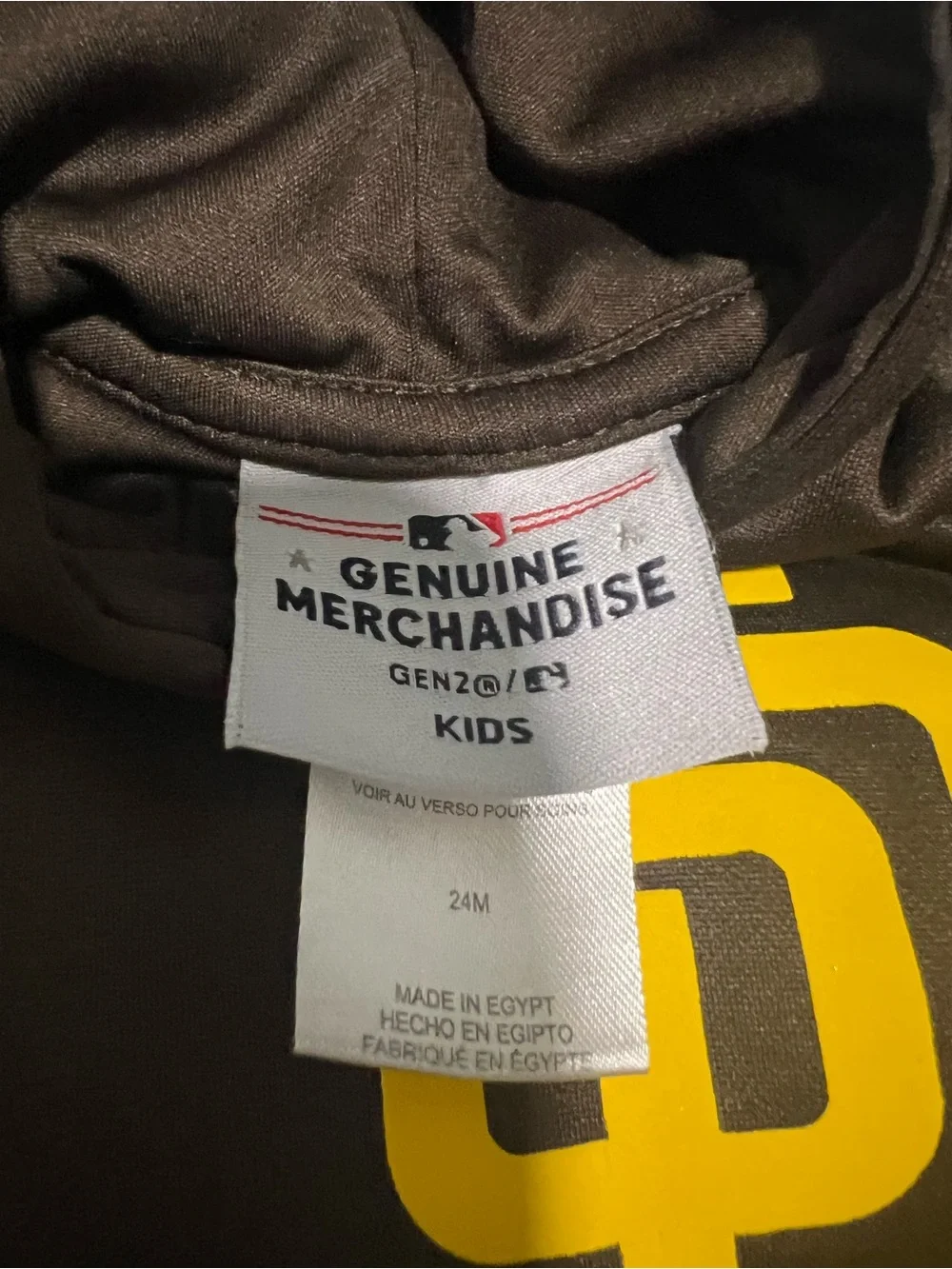 Genuine Merchandise Brown Kids Hoodie with Yellow SD Logo