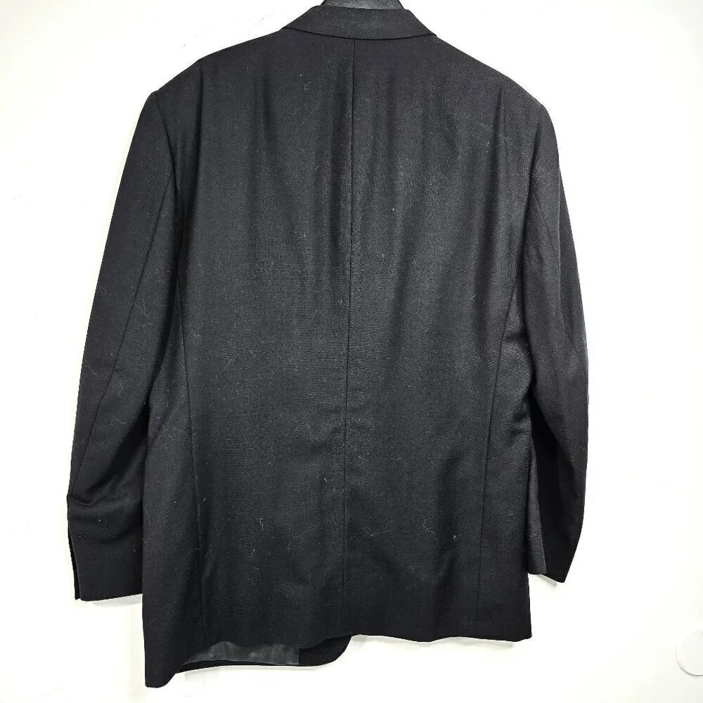 Vintage Givenchy Monsieur USA Virgin Wool Stone Black Blazer Suit Sport Coat