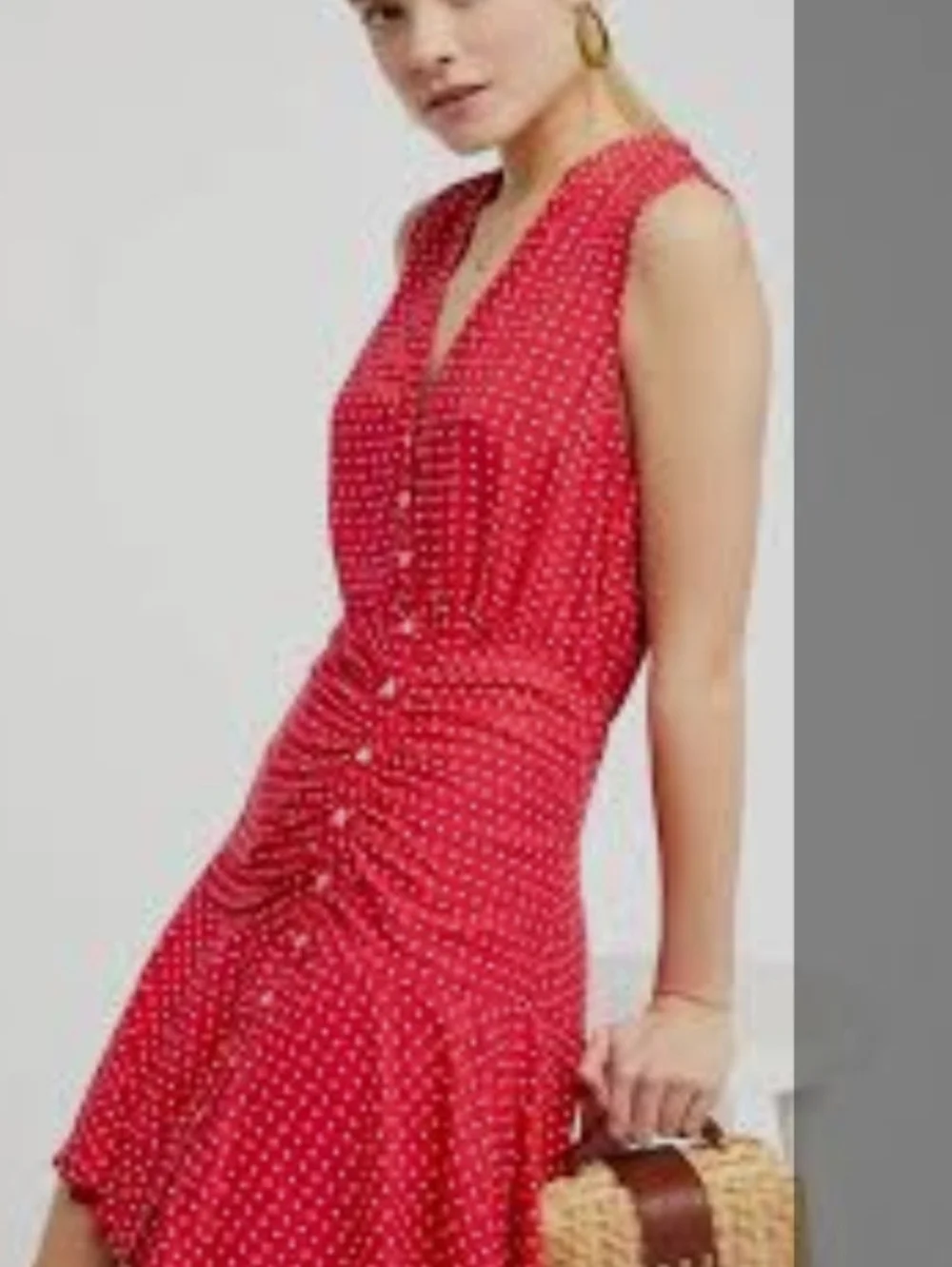 Free People Red Polka Dot Sleeveless Mini Dress