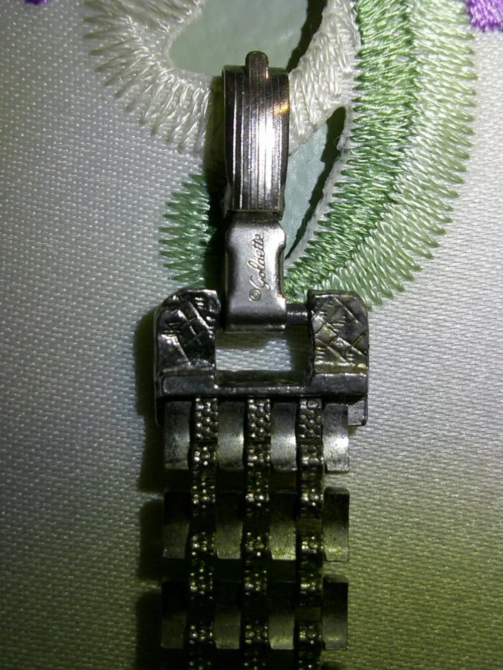 Vintage Goldette NY Bracelet Panther Link Silver Tone 7-1/4