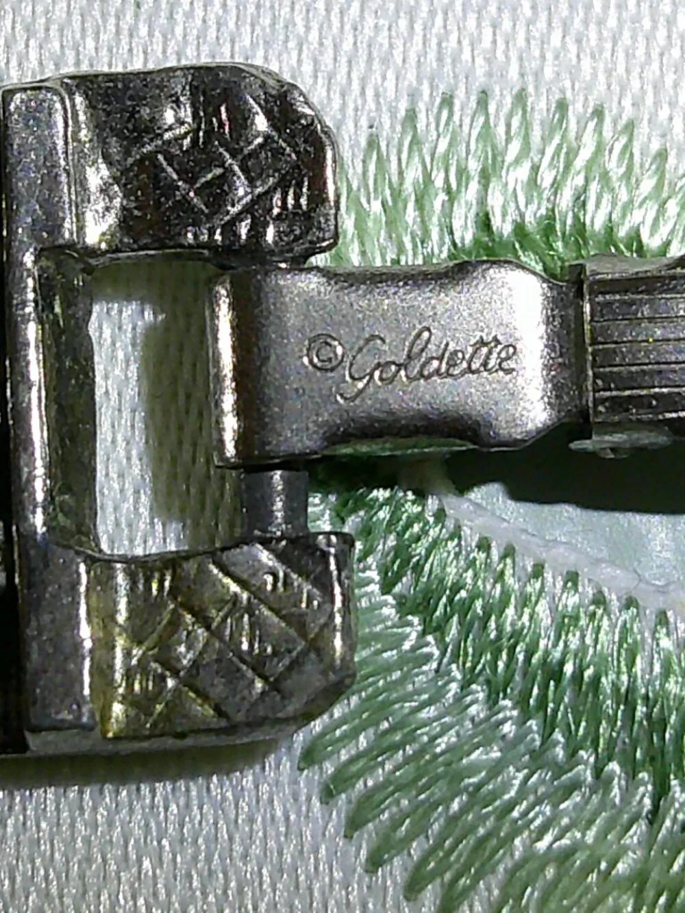 Vintage Goldette NY Bracelet Panther Link Silver Tone 7-1/4