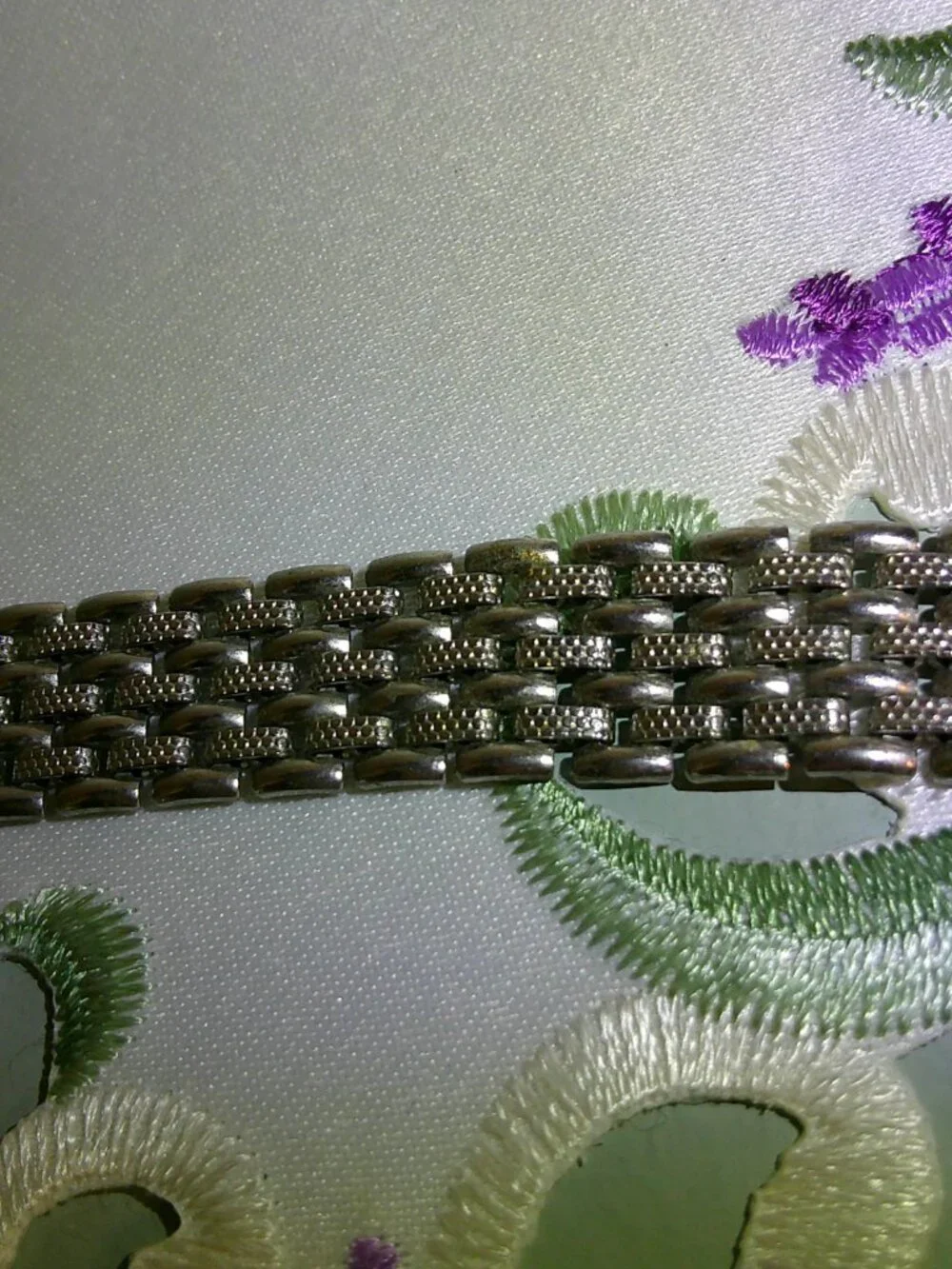 Vintage Goldette NY Bracelet Panther Link Silver Tone 7-1/4