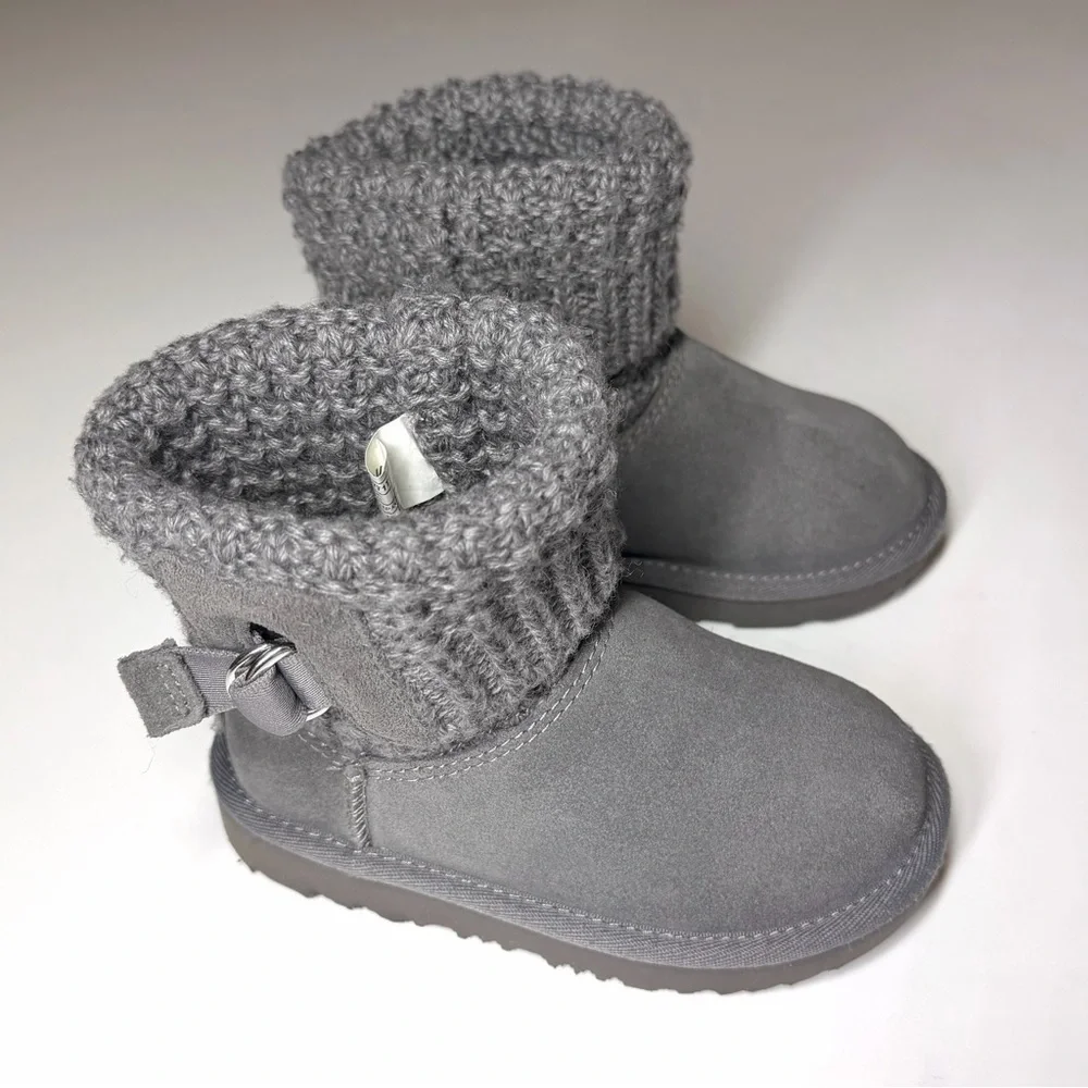 UGG Australia Kids Classic Solene Mini  Boots  Gray Size- 9