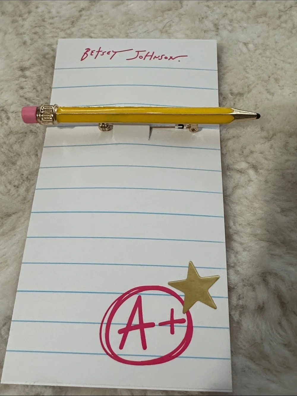 Betsey Johnson pencil brooch
