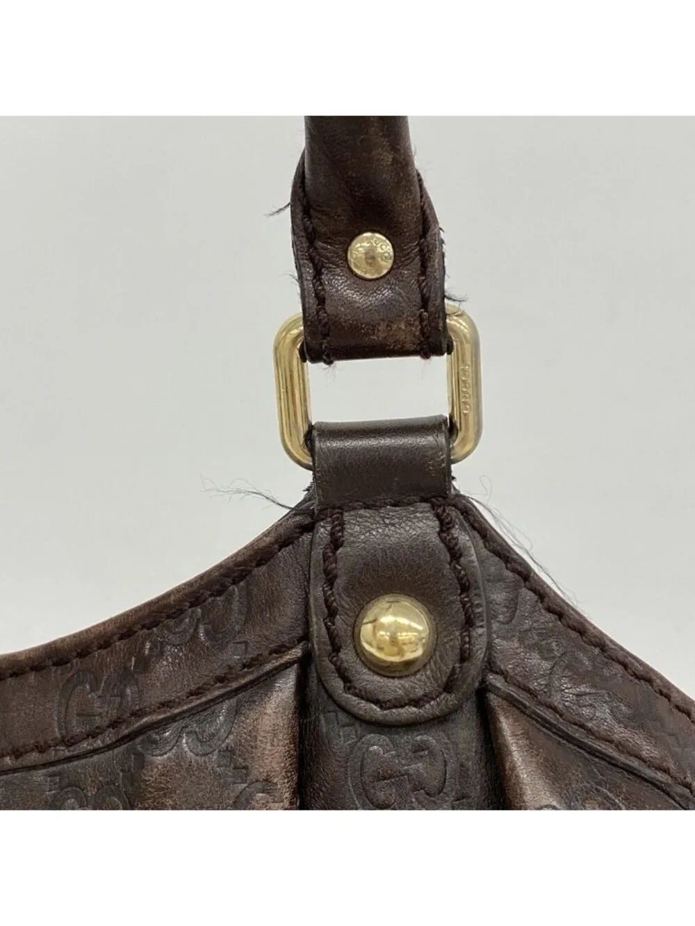 Gucci Tote Guccissima Ski Leather Brown Gold
