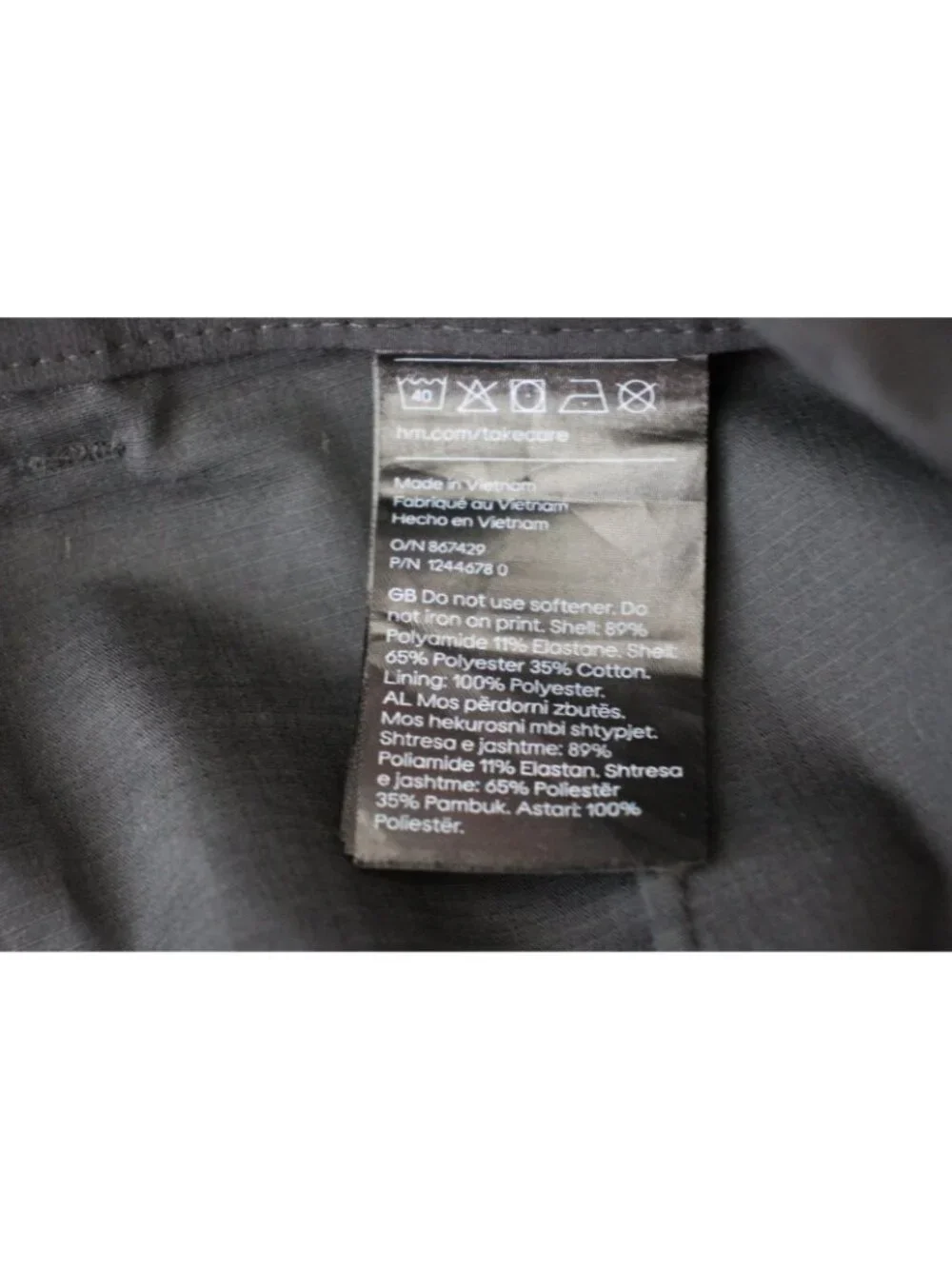 H&M Mens 30 x 29 Move Lightweight Belted Gorpcore Cargo Pants A1758