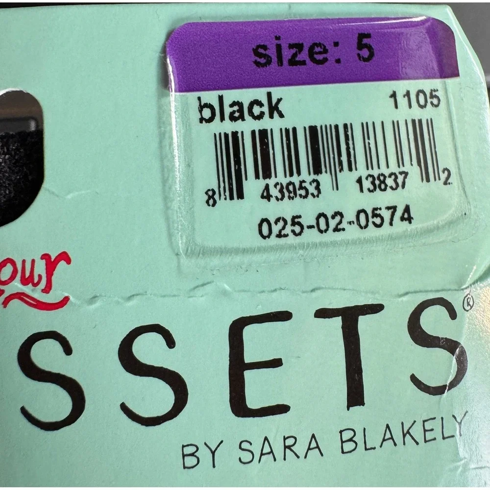 ASSETS Women Tights Size 5 Black Flipside Diamond Reversible Shaping Spanx Chic