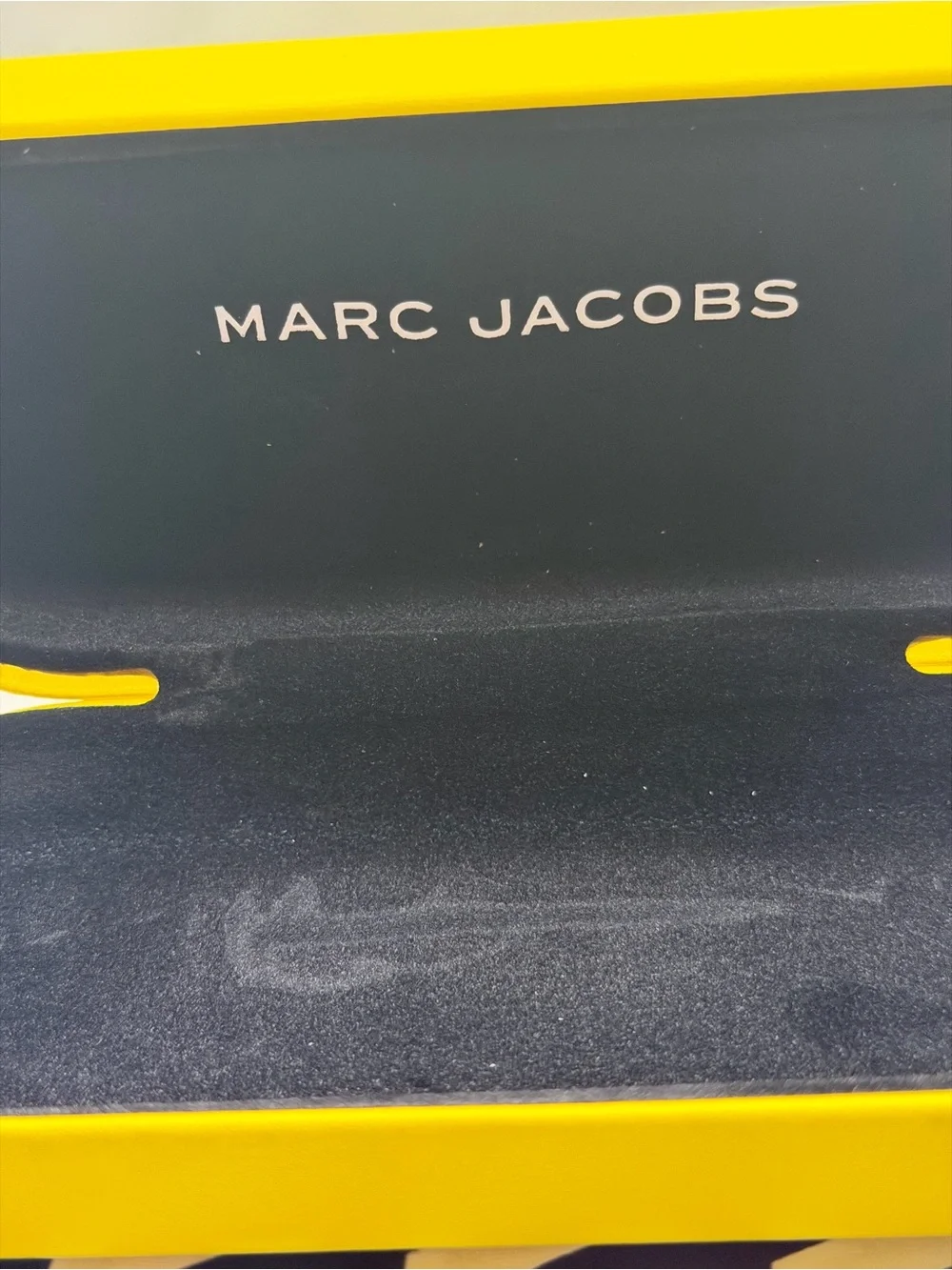 Marc Jacobs Black Shield Sunglasses with Yellow Case