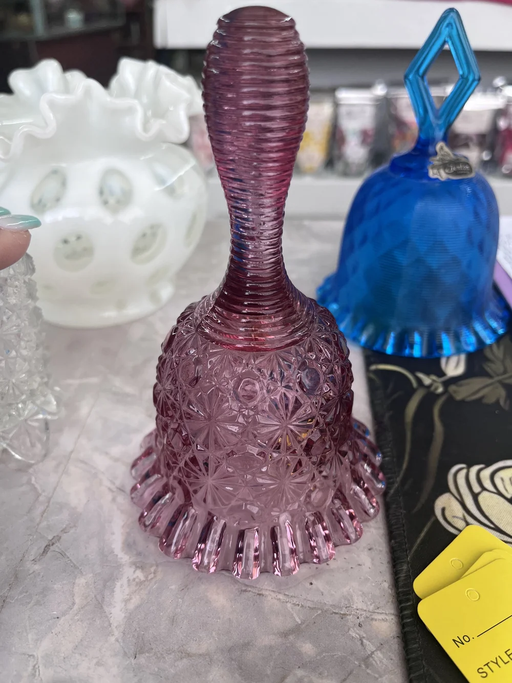 Pink Fenton Glass Decorative Bell