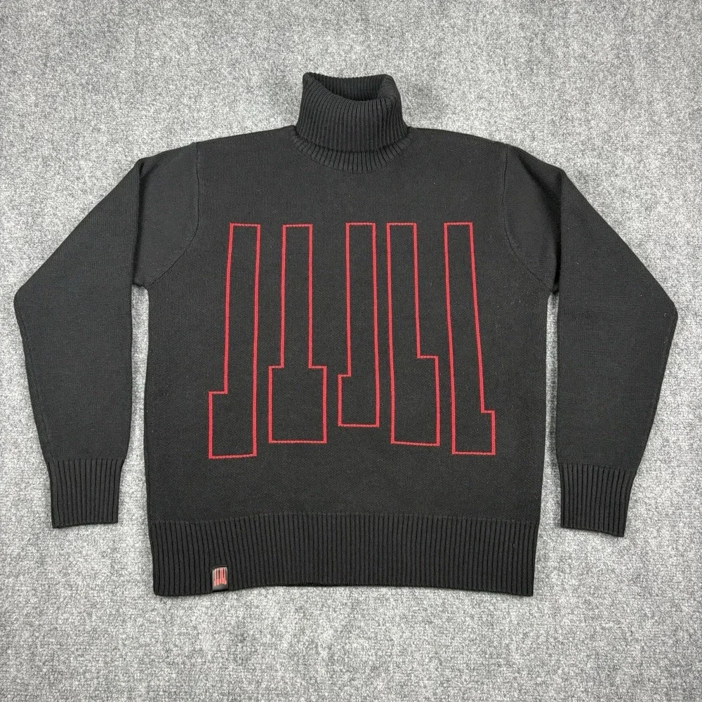 Official Pentatonix Logo Knit Turtleneck Sweater L - Black & Red Keys Graphic