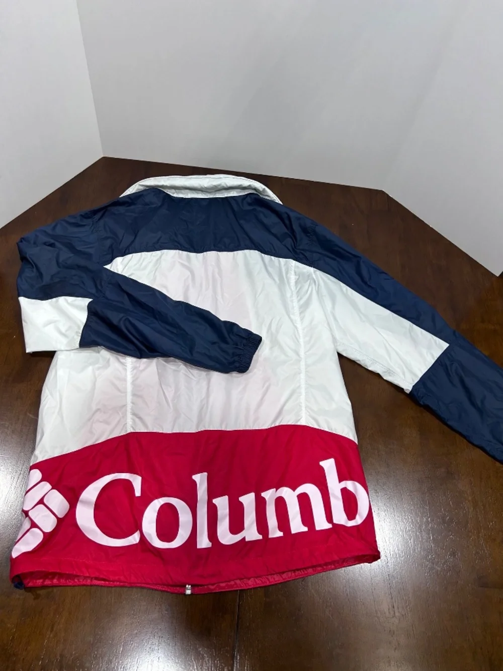 Columbia Windbreaker Rain Jacket Americana Red/White/Blue -POINT PARK SIZE-SMALL