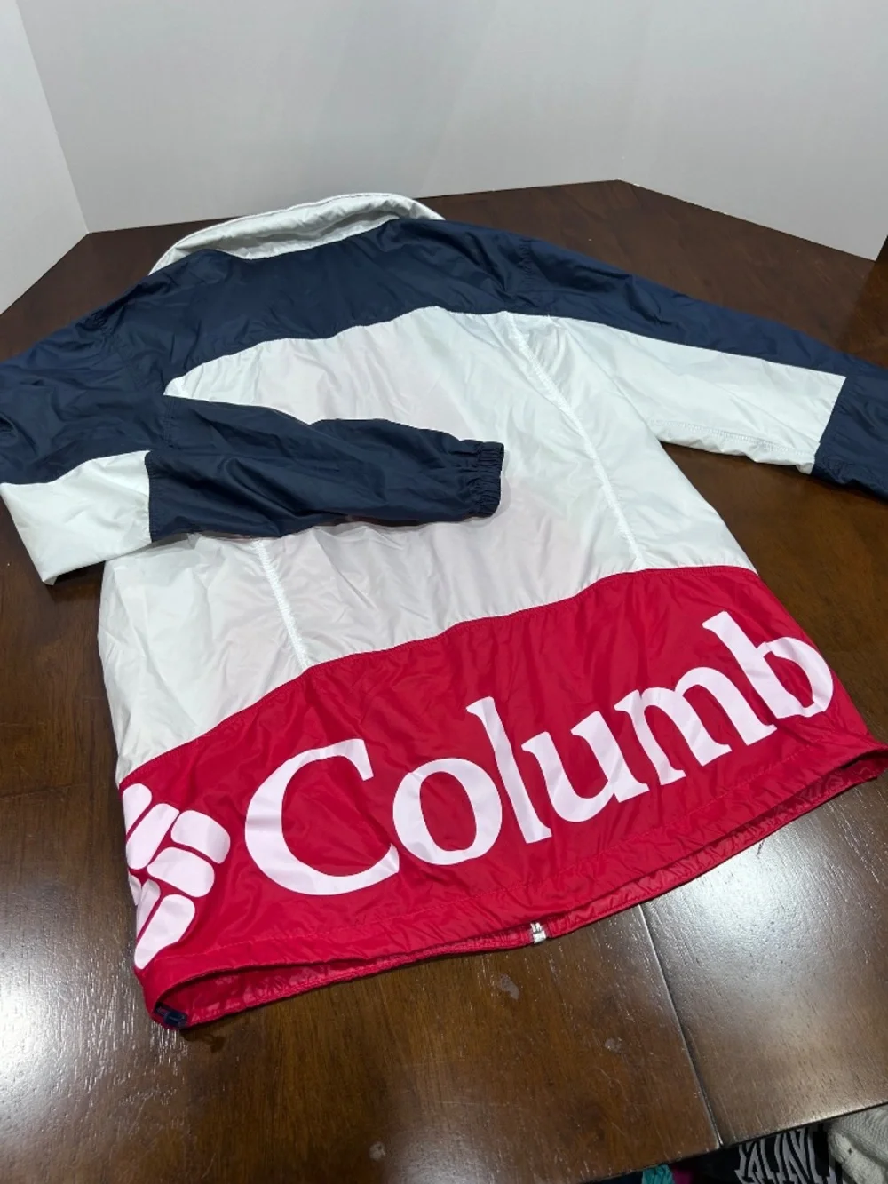 Columbia Windbreaker Rain Jacket Americana Red/White/Blue -POINT PARK SIZE-SMALL