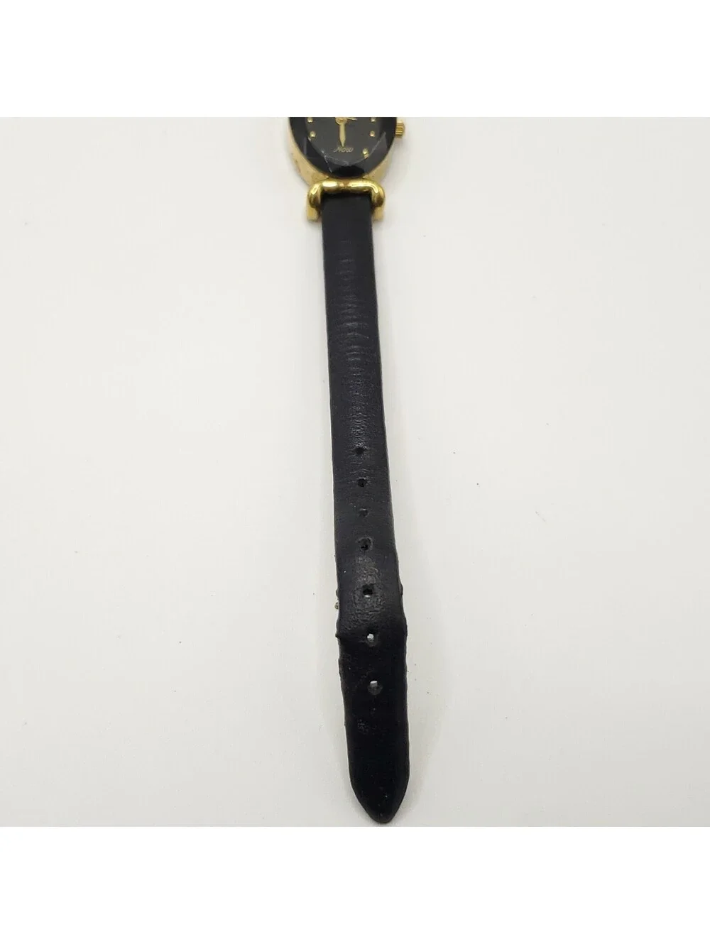 Armitron Diamond Now Black Dial Oval Gold Tone Case Watch New Battery 18mm