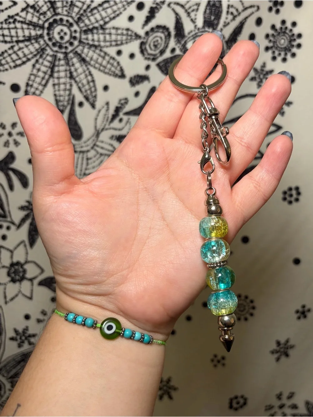 Handmade Beaded Pointed Tip Keychain Self Defense Accessory Bag Charm Gift