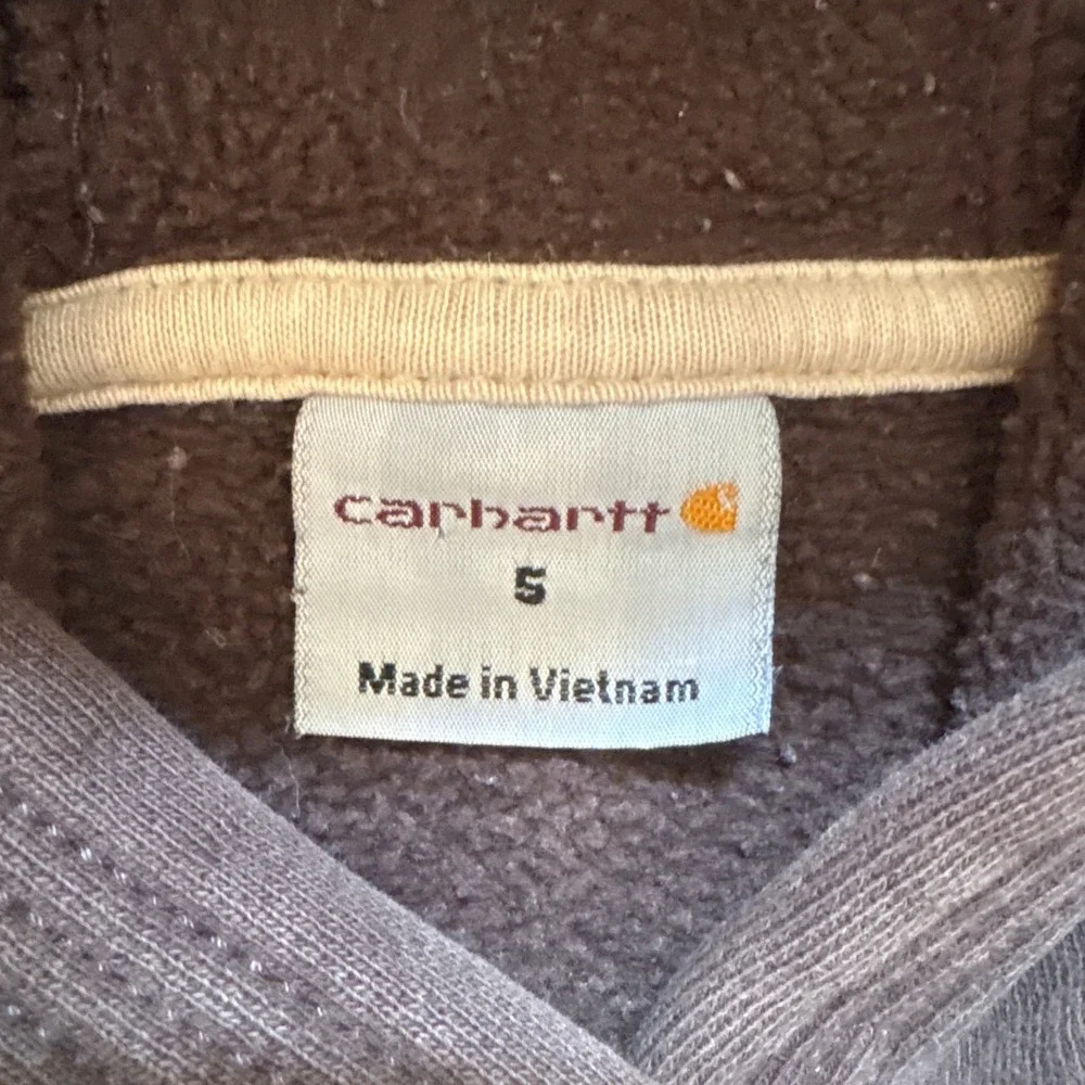Carhartt Hoodie Kids‎ Brown Good Realtree Camo Logo Pullover Fleece SIZE 5