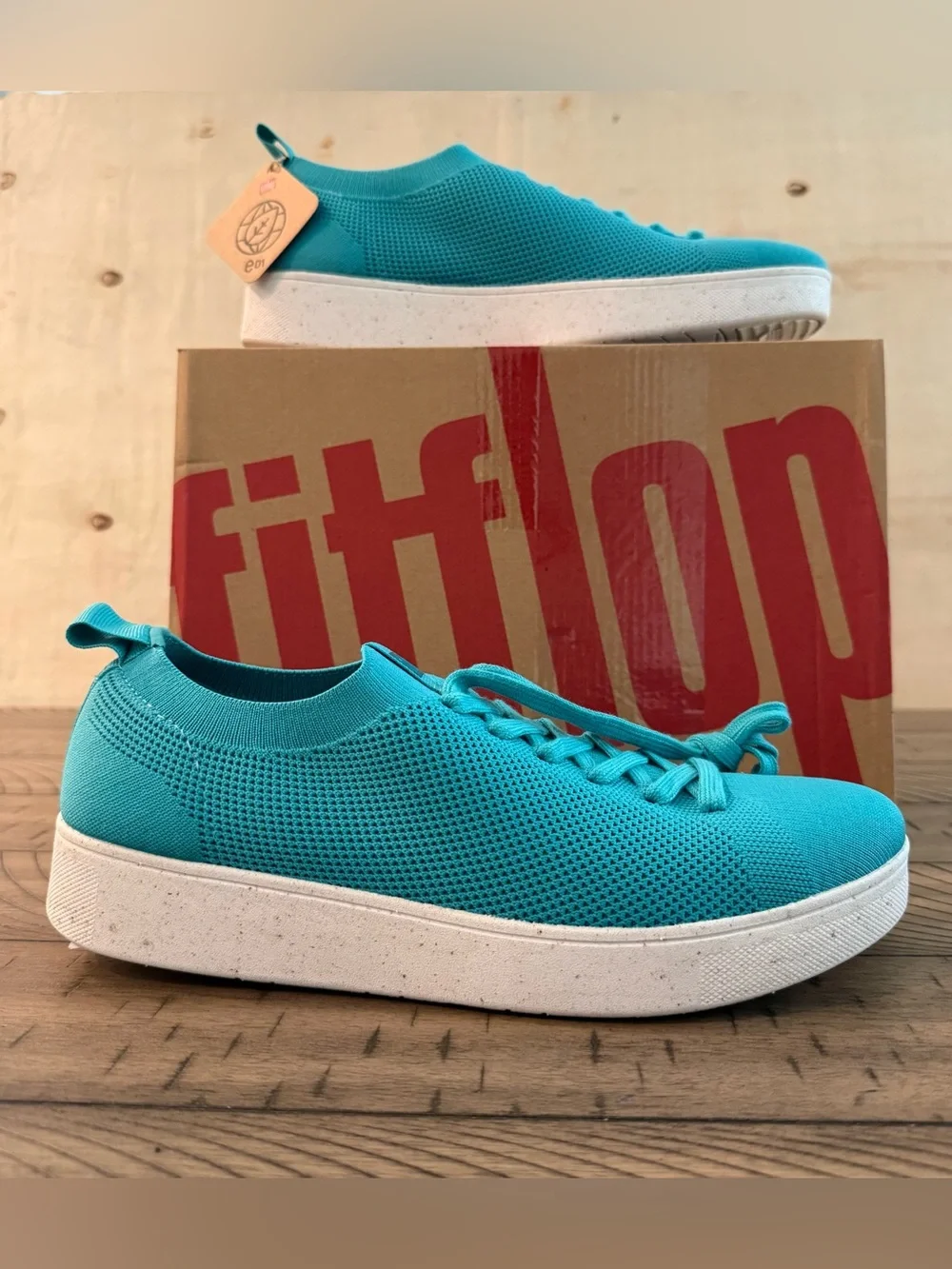 New FitFlop Tally Multi Knit Trainers Tahiti Blue Sneakers Size 9