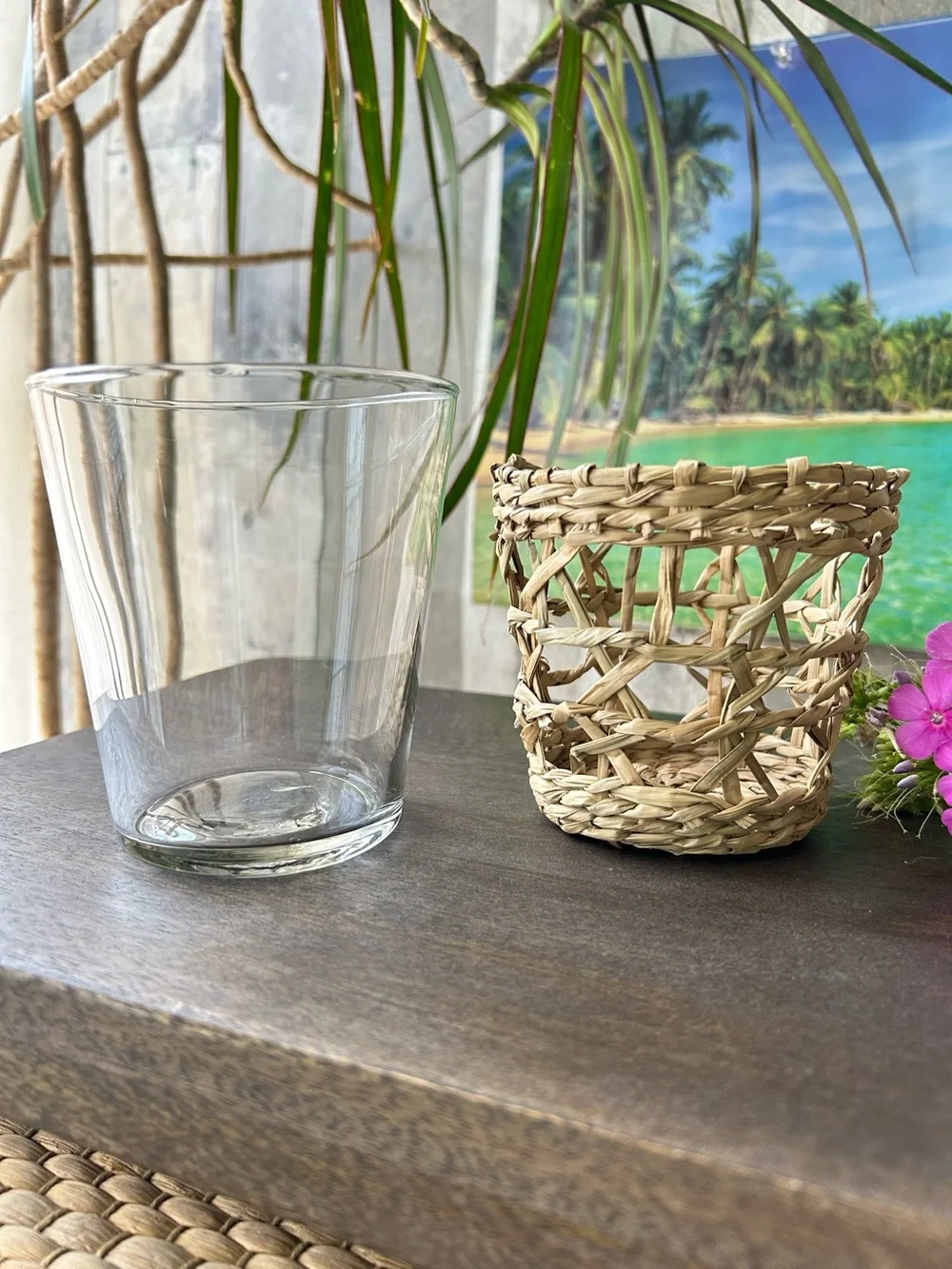 🌴Tropical Glass Tumblers w/Seagrass Wrap | Set of 2 | Threshold | Target