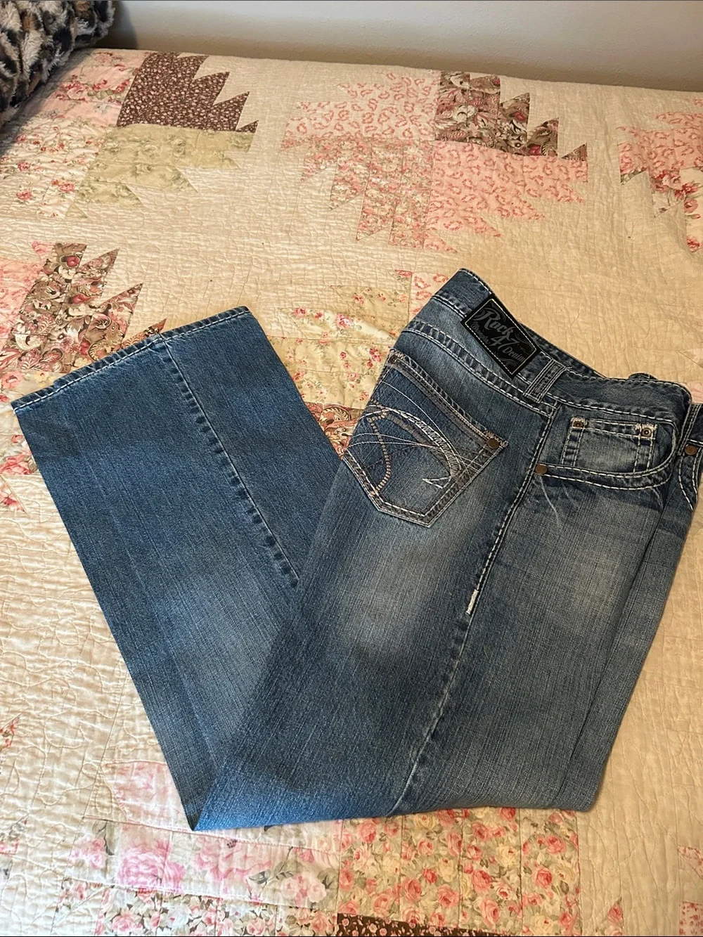 Rock 47  by Wrangler Light Blue Straight-Leg Jeans 30x34