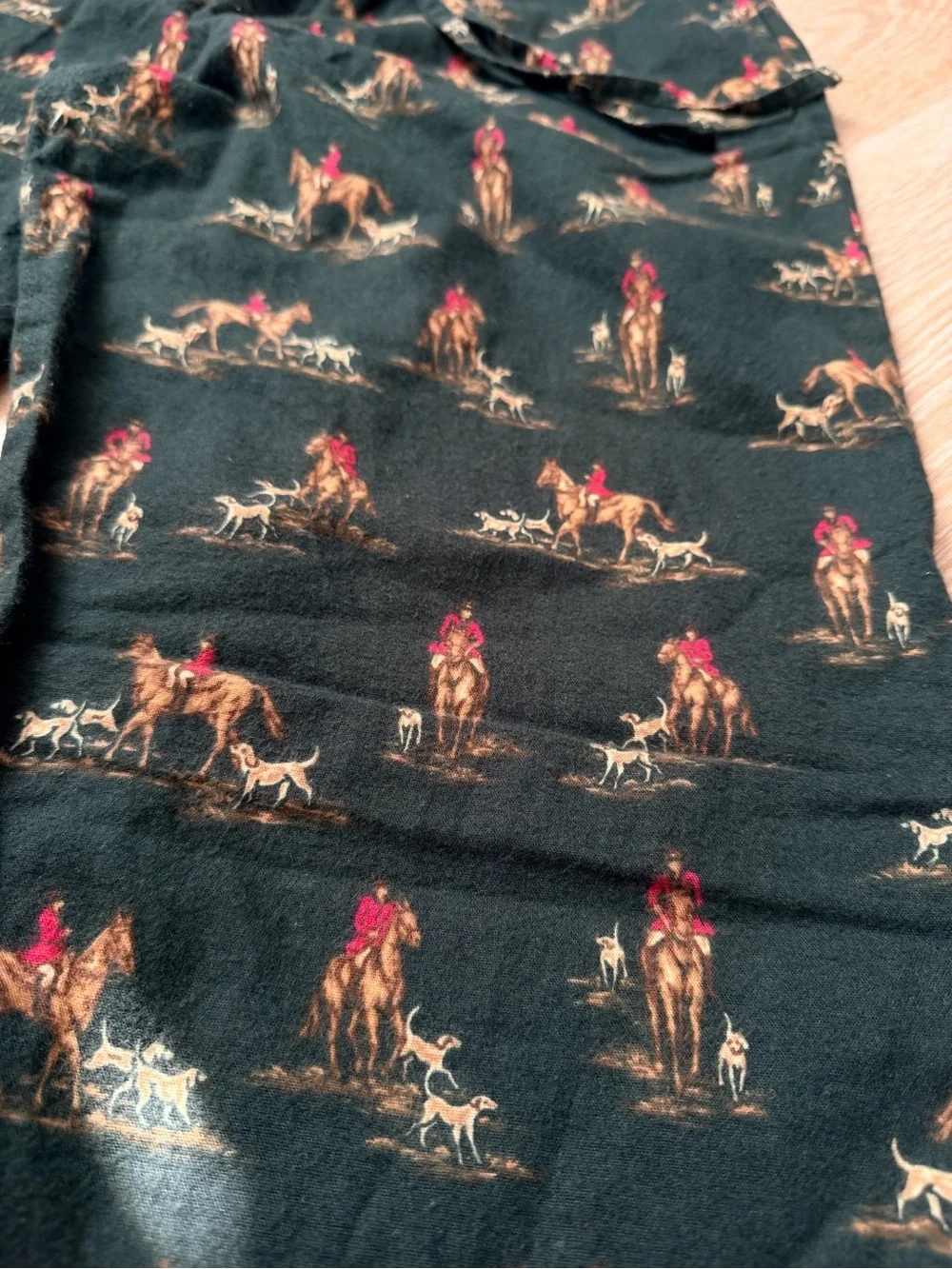 Polo Ralph Lauren Hunter Dog Pajama Pants Cotton Flannel Equestrian Sleepwear M