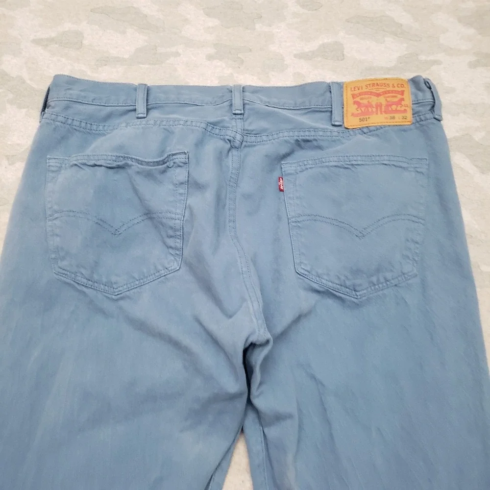 Levi's 501 Jeans Mens 38x32 Blue Straight Leg Button Fly Denim